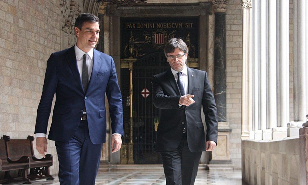 Puigdemont con Sánchez en una imagen de archivo.