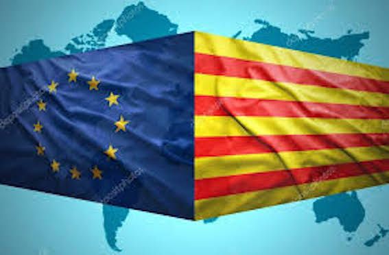 bandera europea y catalana