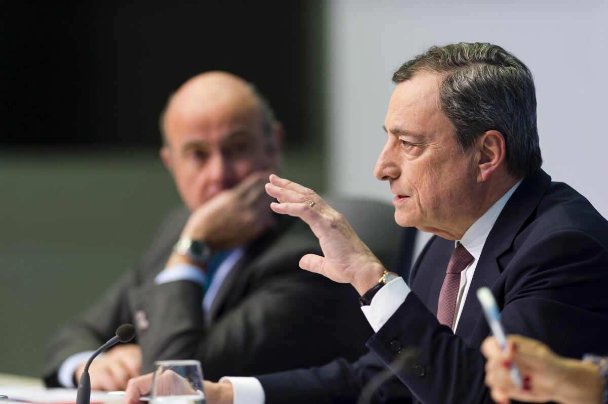 Draghi y De Guindos BCE Santander