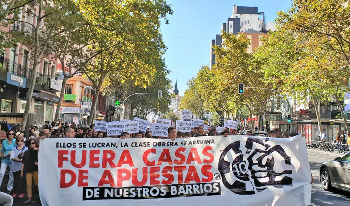 Manifestación contra las casas de apuestas