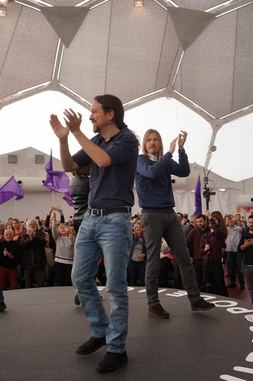 foto Pablo Iglesias con la militancia