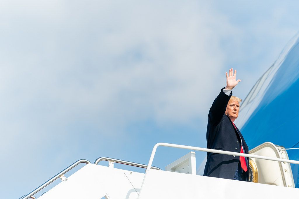 President Donald J. Trump arrives at Joint Base Andrews Air Force Base