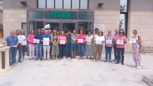 Reciente protesta de los trabajadores de Canal Sur contra la censura de la dirección del ente.