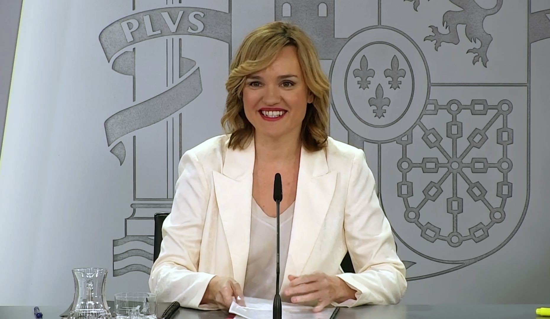 La portavoz del Gobierno y ministra de Educación, Pilar Alegría en rueda de prensa tras el Consejo de Ministros
