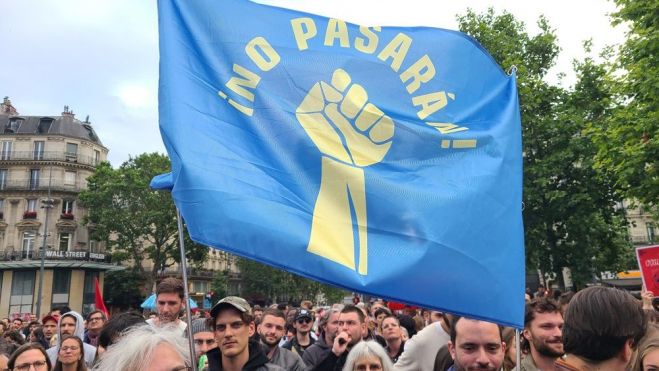 II protesta contra la ultraderecha. Nuevo Frente Popular. Plaza de la Republica. Foto Carlos dee Uraba