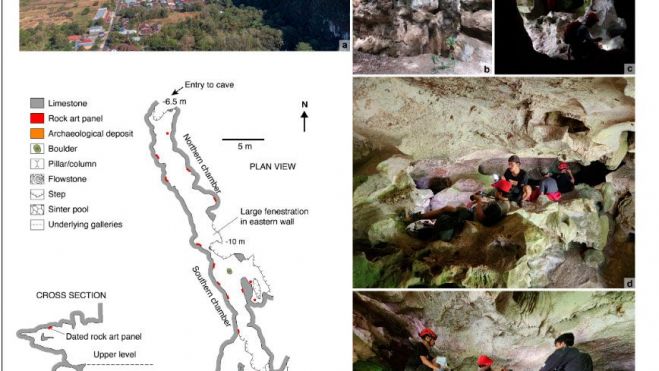 Fotos de la cueva de Indonesia donde se han encontrado las pinturas