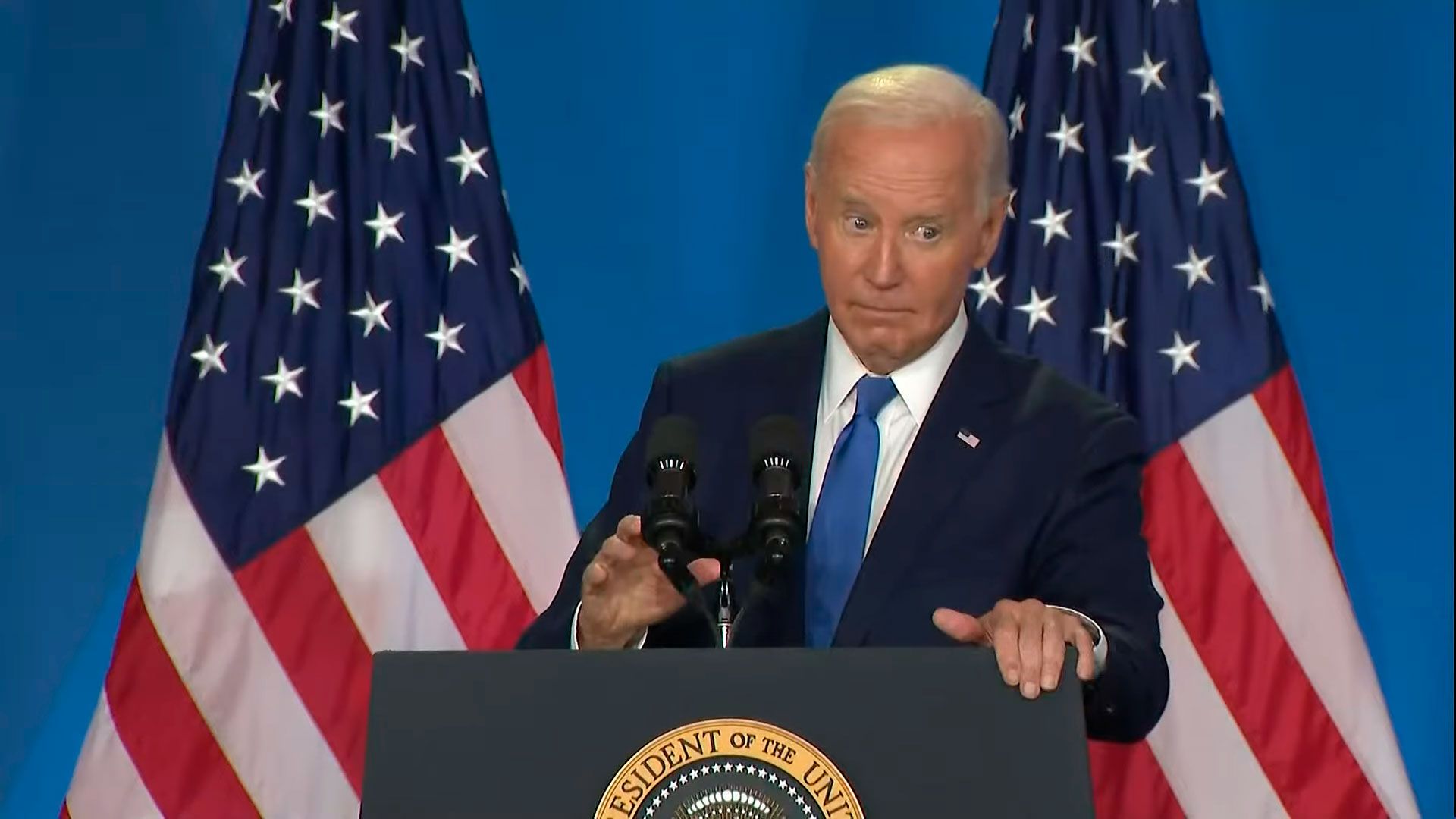 El presidente de Estados Unidos, Joe Biden, durante la rueda de prensa de este jueves en Washington.