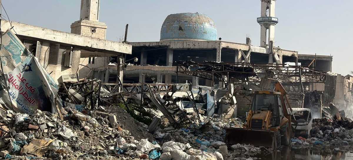 Estado en el que Israel ha dejado una mezquita de la ciudad de Gaza. | Foto: UNOCHA