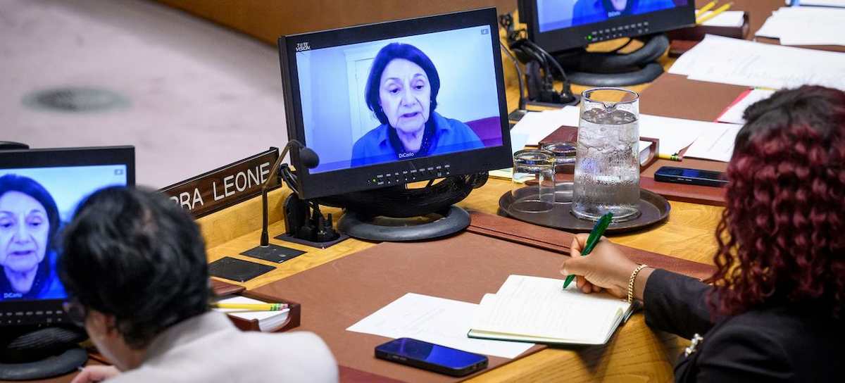 Rosemary DiCarlo, secretaria general adjunta para Asuntos Políticos, informa por videoconferencia al Consejo de Seguridad sobre los acontecimientos en Oriente Medio y el riesgo creciente de un desastre. | Foto: ONU/Loey Felipe