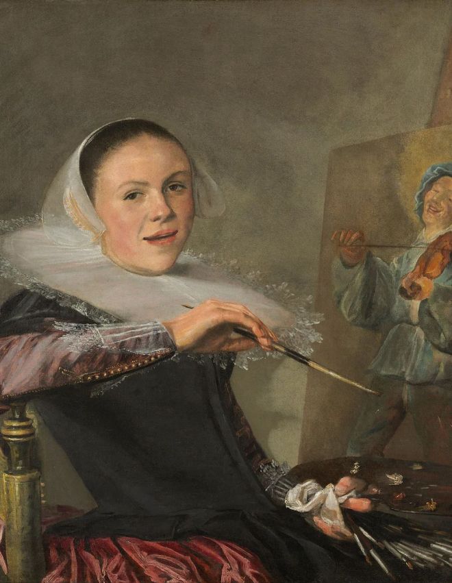 Judith Leyster, autorretrato a los 24 años, 1633, en Galería Nacional de Arte de Washington.