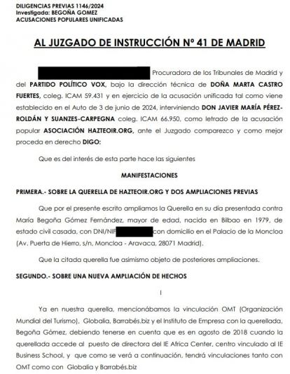 Ampliación de la denuncia