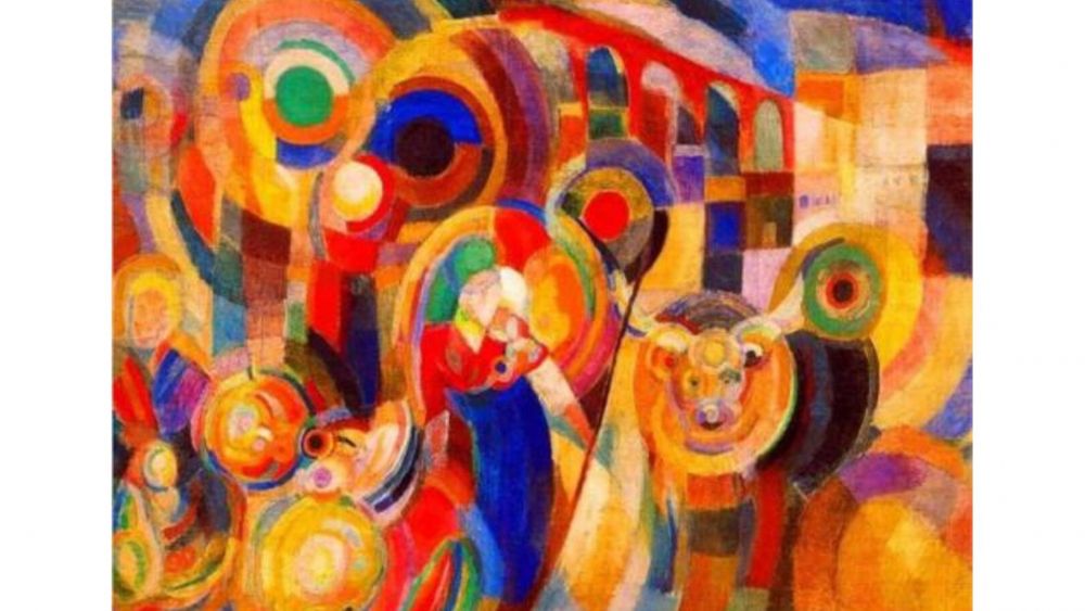 Mercado en Minho por Sonia Delaunay, 1915