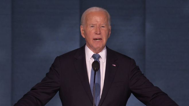 Joa Biden en la Convención Democrata en Chicago