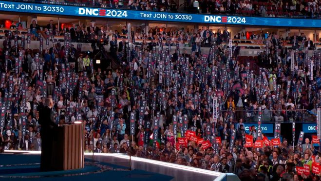 Joa Biden en la Convención Democrata en Chicago