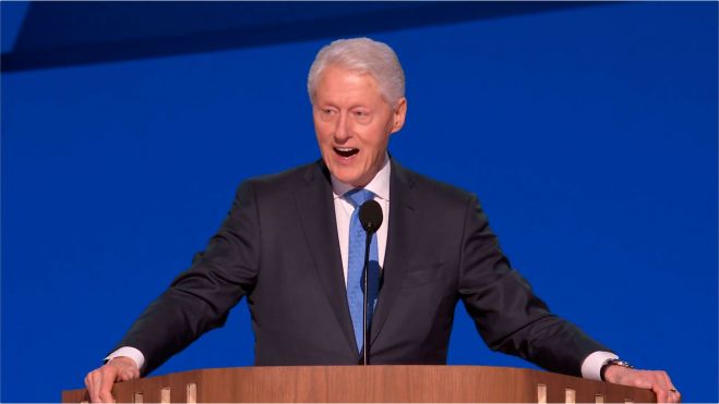 Bill Clinton en la Convención Democrata en Chicago