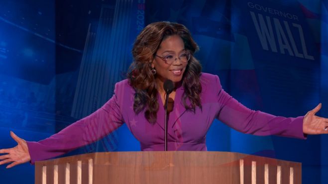 Oprah Winfrey en la Convención Democrata en Chicago