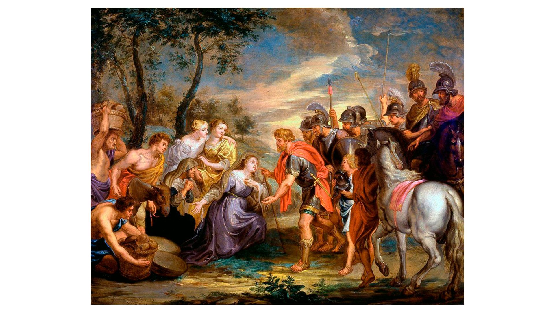 La obra Encuentro de David y Abigail, perteneciente al acervo del Museo Nacional de San Carlos, es una copia de un original de Paul Rubens.