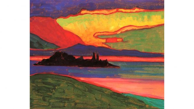 Gabriele Münter, Puesta de sol sobre Staffelsee1908