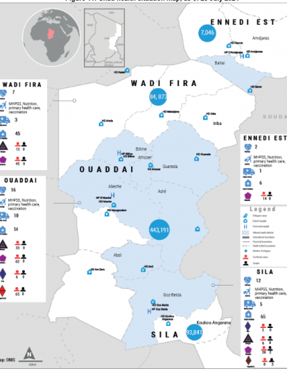 Chad health situation map, as of 28 July 2024