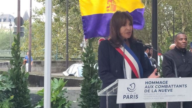 Alcaldesa de Paris Anne Hidalgo. 80 años de la liberación de Paris por la Nueve republicana. Foto Carlos de Urabá