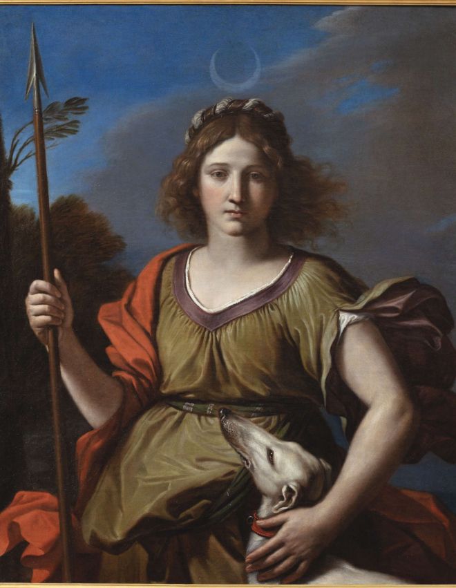 Guercino, Diana (1646; óleo sobre lienzo, 102 x 84 cm; Perugia, Fondazione Marini Clarelli Santi). En concesión de la Fondazione Marini Clarelli Santi, Perugia