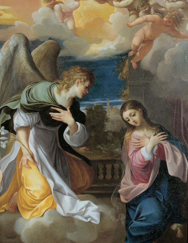 Ludovico Carracci, Anunciación (1603 1604; óleo sobre cobre, 58 x 41 cm; Génova, Musei di Strada Nuova Palazzo Rosso) © Musei di Strada Nuova