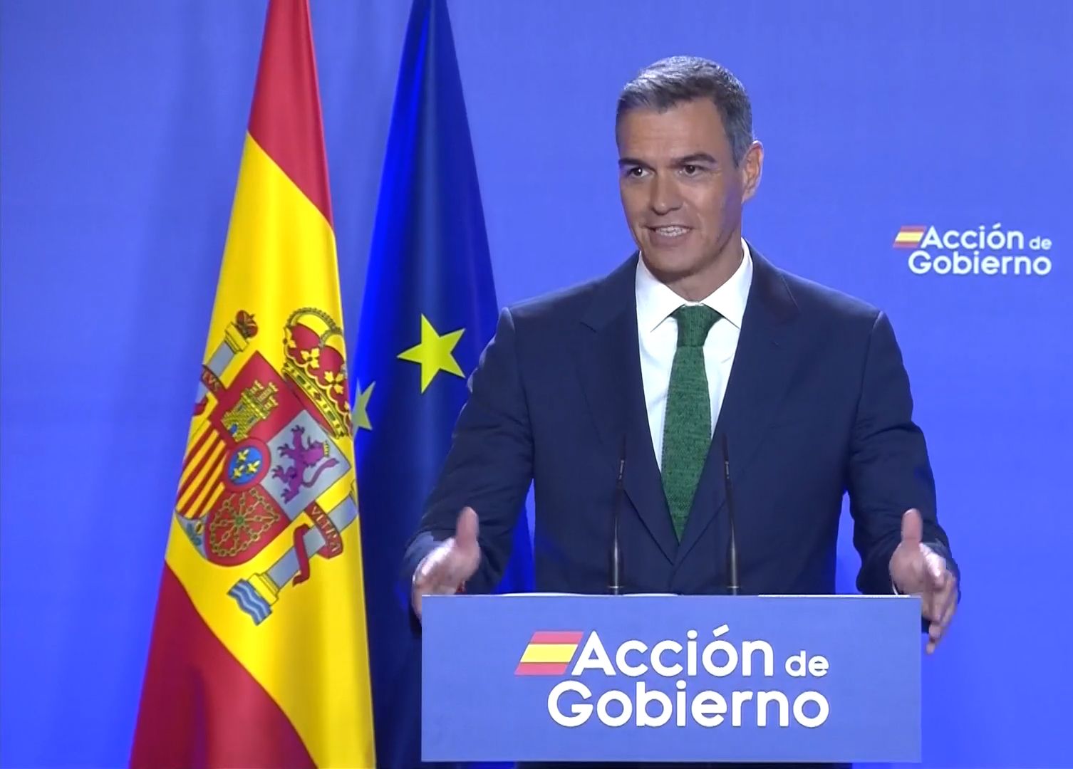 Pedro Sánchez en la presentación del nuevo curso político en la sede del Instituto Cervantes