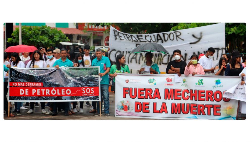 Protesta contra los mecheros del Ecuador