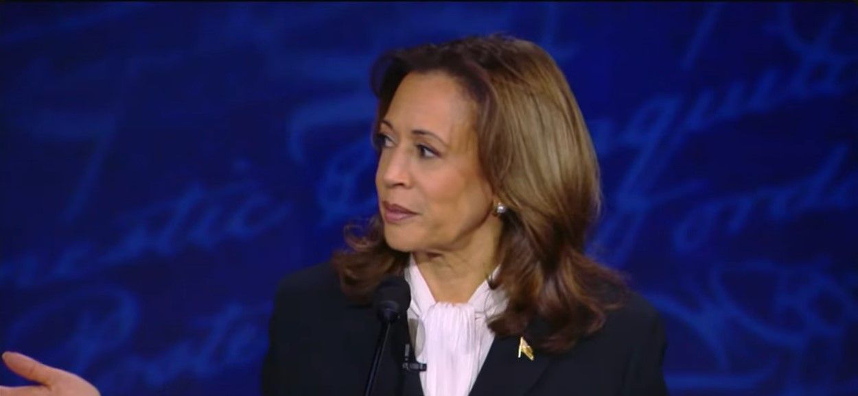 Kamala Harris durante un momento del debate contra Trump