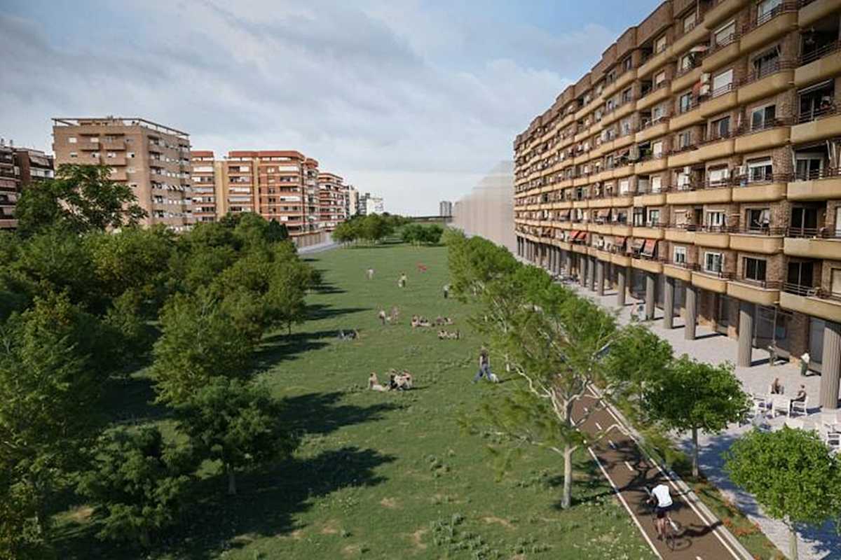 Imagen virtual del hermoso corredor verde que los valencianos ya no verán por las políticas del PP.