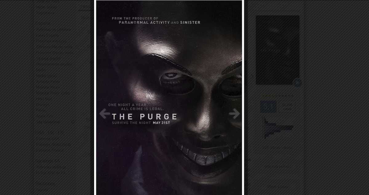 Cartel de La purga, la película sobre un día de violencia extrema que propone Trump