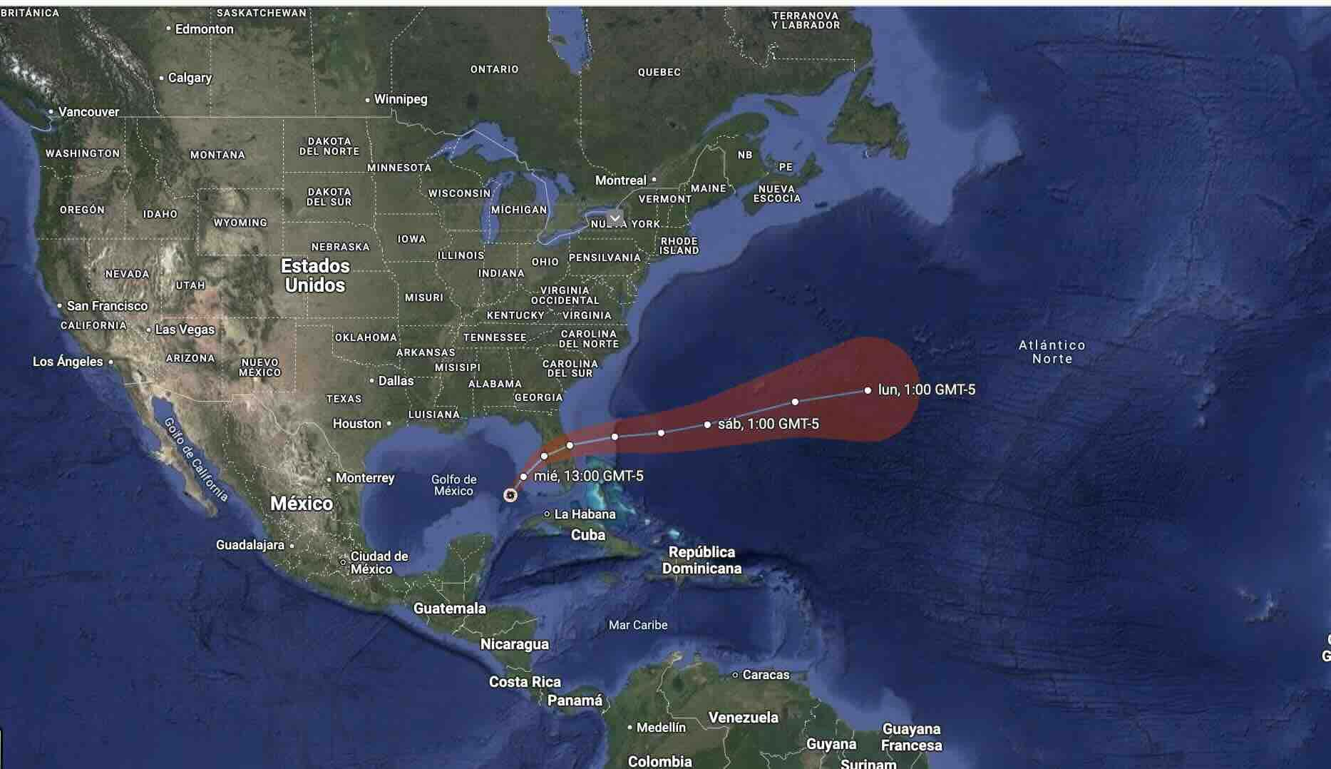 mapa trayectoria Huracán Milton: Millones de personas en riesgo ante la llegada de Milton a Florida