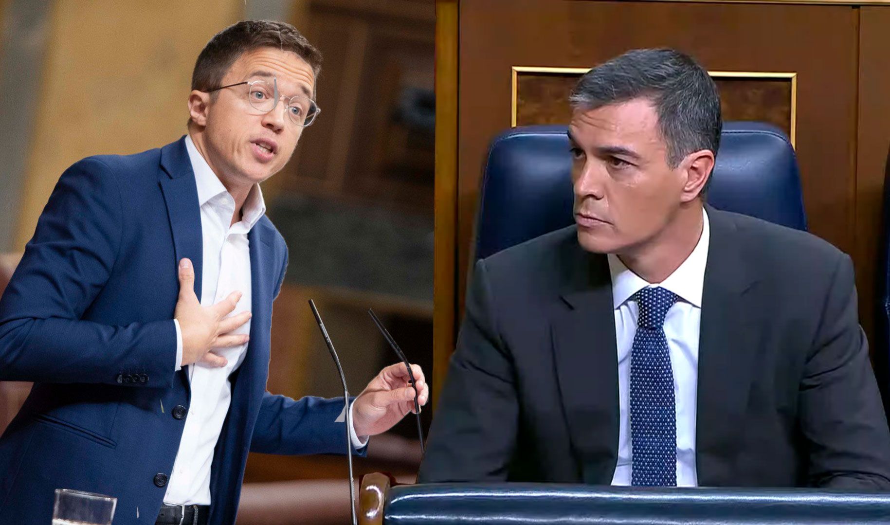 Iñigo Errejón, portavoz de Sumar y el presidente del Gobierno, Pedro Sánchez