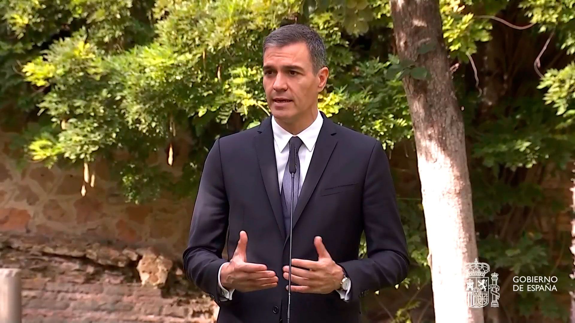 Pedro Sánchez, presidente del Gobierno, tras la audiencia con el Papa Francisco en Roma.