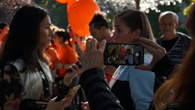 La secretaria general de UGT Madrid, Marina Prieto, en la manifestación de Madrid por el Derecho de la Vivienda | Foto: Agustín Millán