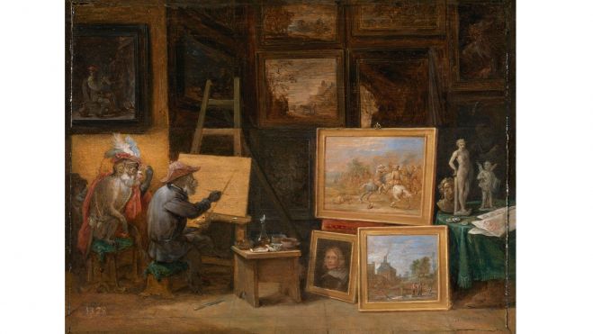 El mono pintor, David Teniers II, Museo del Prado