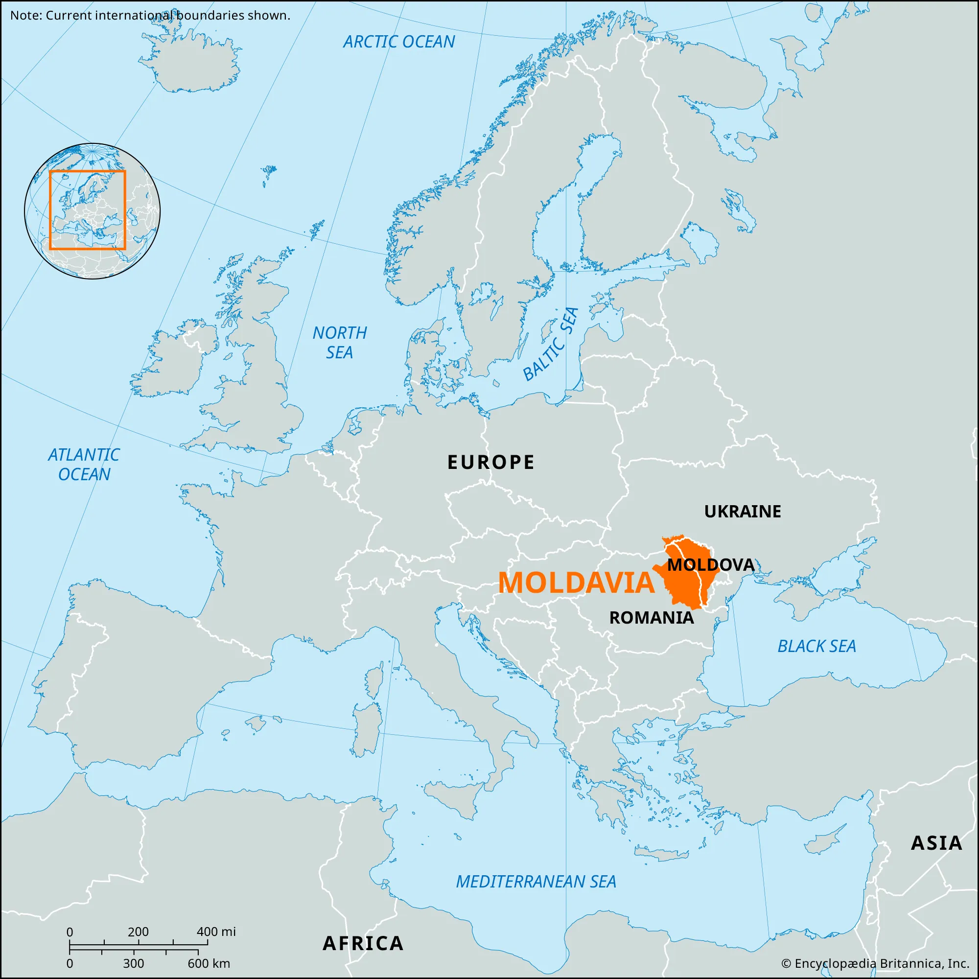 Mapa de Moldavia