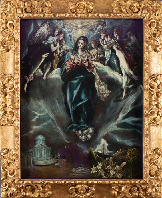 El Greco y Jorge Manuel TheotokópoulosLa Inmaculada Concepción, hacia 1608 – 1614 Óleo sobre lienzoMarco: español de hacia 1650-1700; madera tallada y dorada