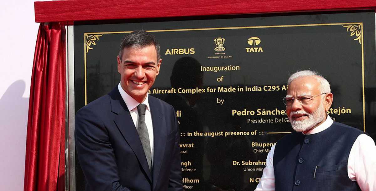 Pedro Sánchez durante su visita oficial a la India.