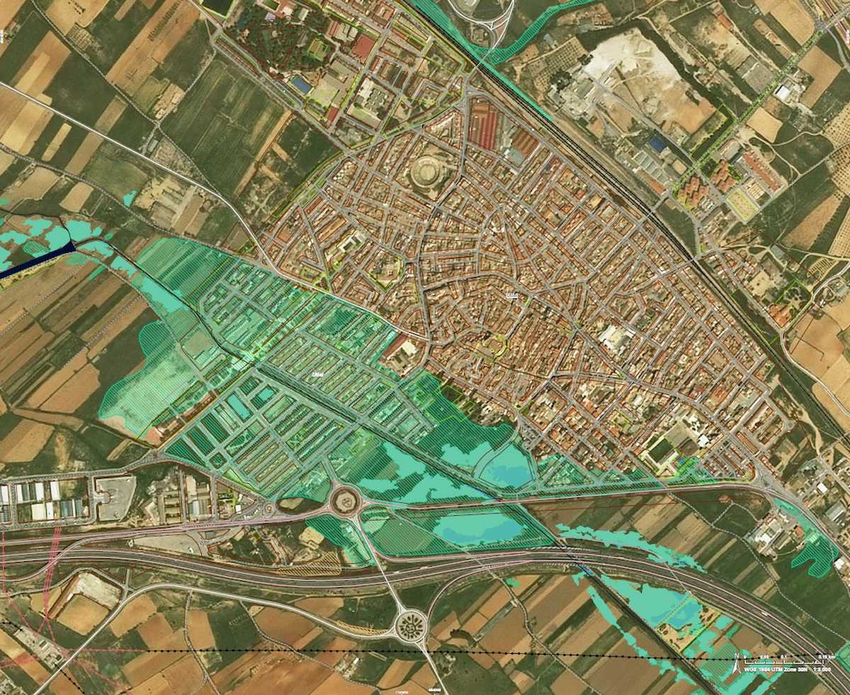 Zona de inundación afectada en Utiel tras la dana del 29 de octubre captada por el satélite Copernicus / Copernicus