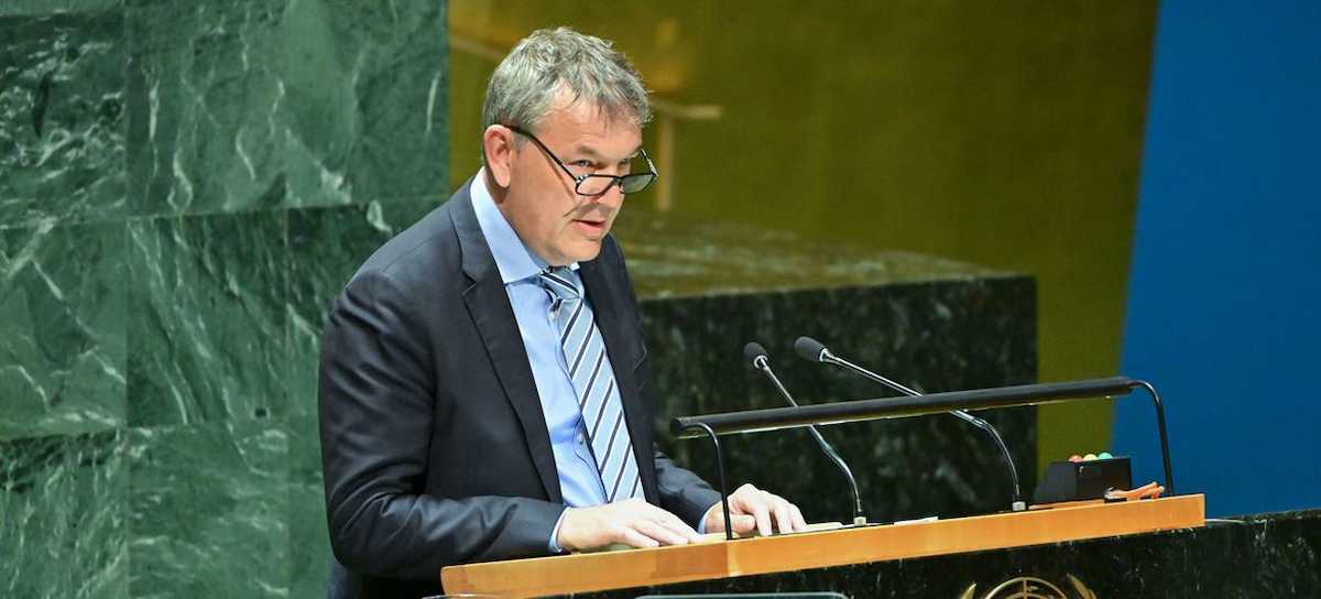 Philippe Lazzarini, interviene en la reunión informal de la Asamblea General de la ONU sobre la Agencia de Naciones Unidas para los Refugiados Palestinos (UNRWA). | Foto: ONU/Evan Schneider