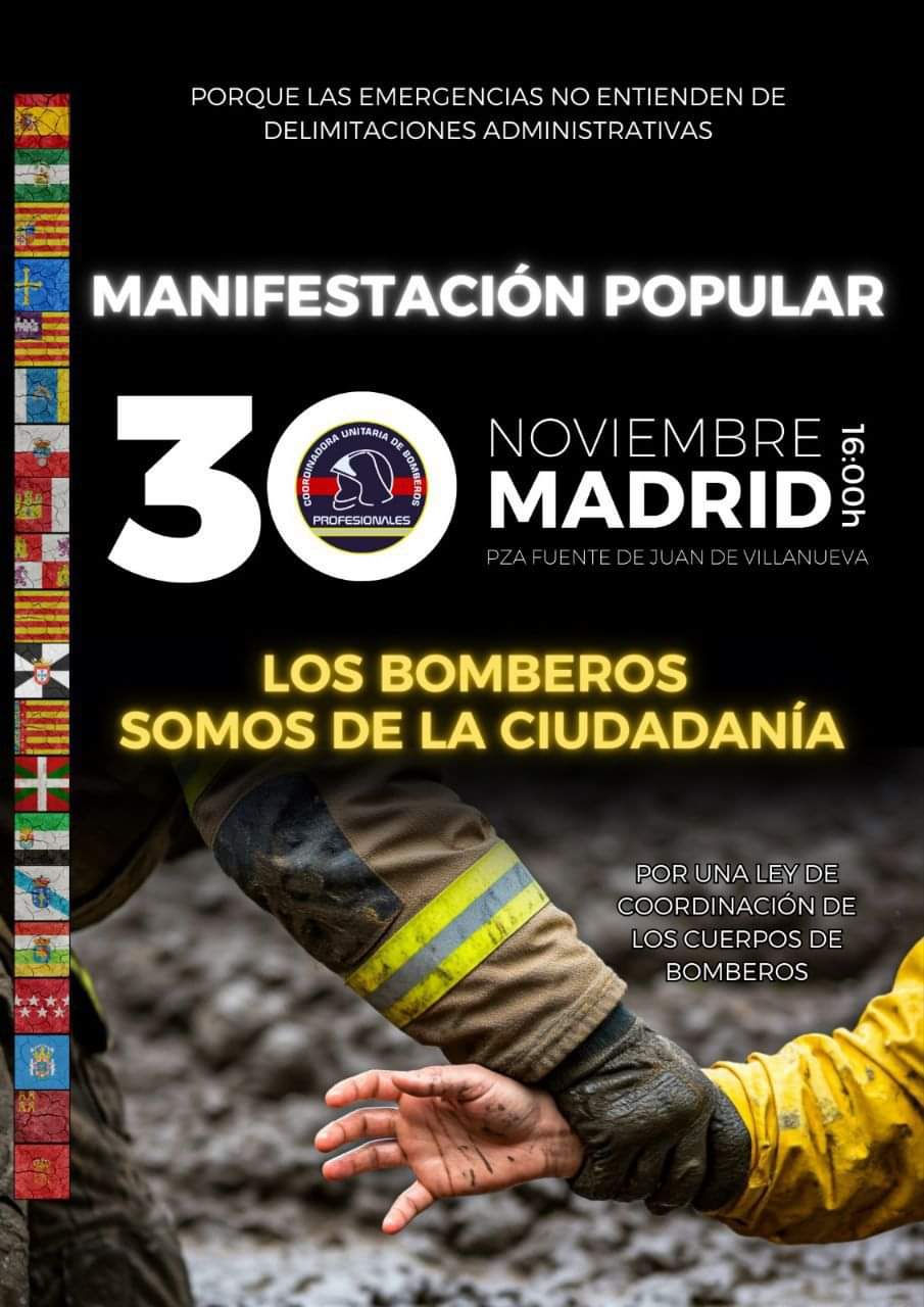 Los bomberos convocan una manifestación ciudadana el próximo 30 de noviembre para exigir legislación sobre su actividad 