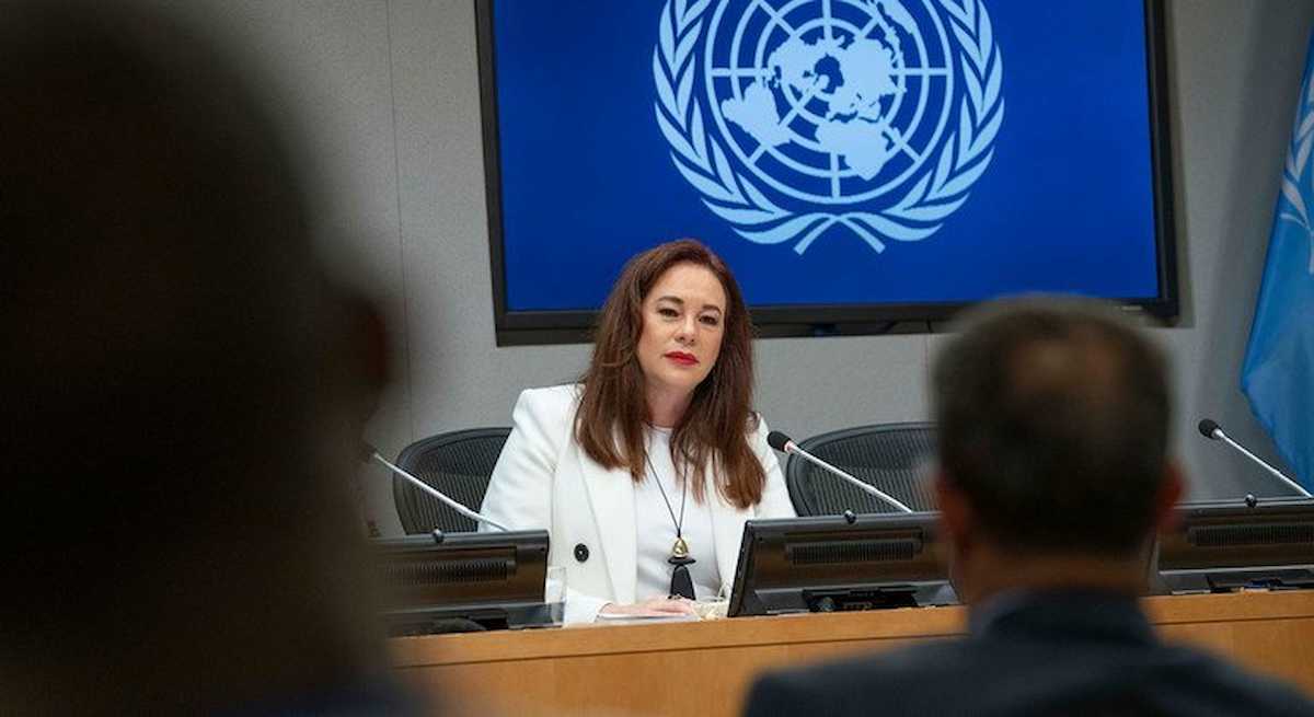 La expresidenta de la Asamblea General, María Fernanda Espinoza cree que sin decisión política no se podrá retirar el CO2 de la atmósfera. | Foto: UN Photo/Cia Pak