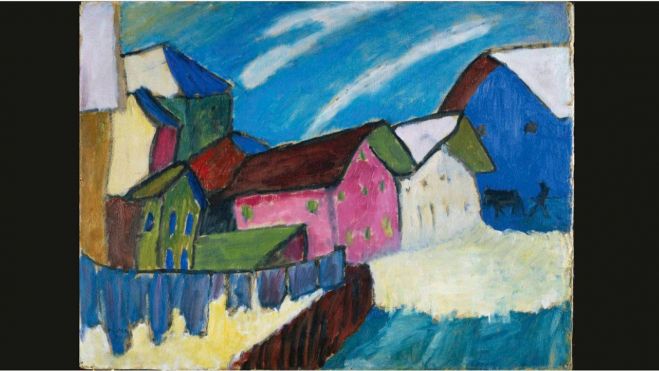 Gabriele Münter Calle de pueblo en invierno