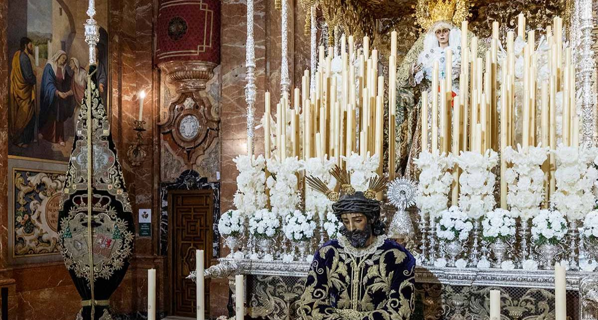 La Virgen Macarena y el Señor de la Sentencia, este viernes en la Basílica de la Macarena.