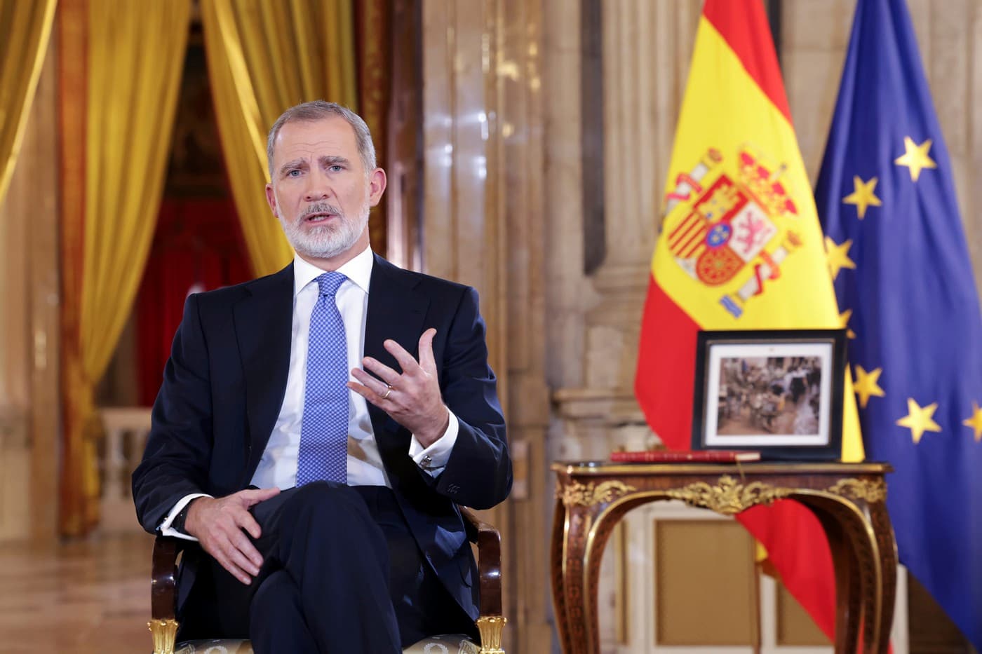 Felipe VI durante su tradicional discurso de Navidad.