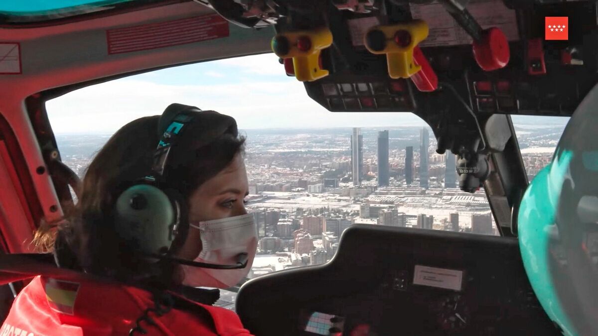 Ayuso en helicóptero