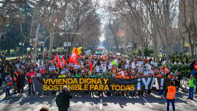 Manifestación por el derecho a una vivienda digna en Madrid, foto Agustín Millán 3