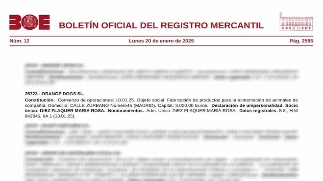 en su web como en el Boletín Oficial del Registro Mercantil se indica que la empresa tiene su domicilio en el número 45 de la calle Zurbano de Madrid, la misma ubicación que atribuye a una protectora de animales y asociación denominada Guaupetones de la que la falsa «Gaby» dice ser «nutricionista jefe». 