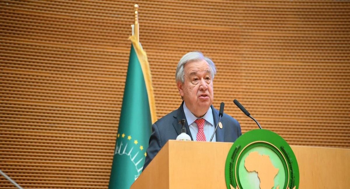 El Secretario General de la ONU, António Guterres, en la Cumbre de la Unión Africana de 2025 en Addis Abeba (Etiopía). | Foto: UNECA/Daniel Getachew